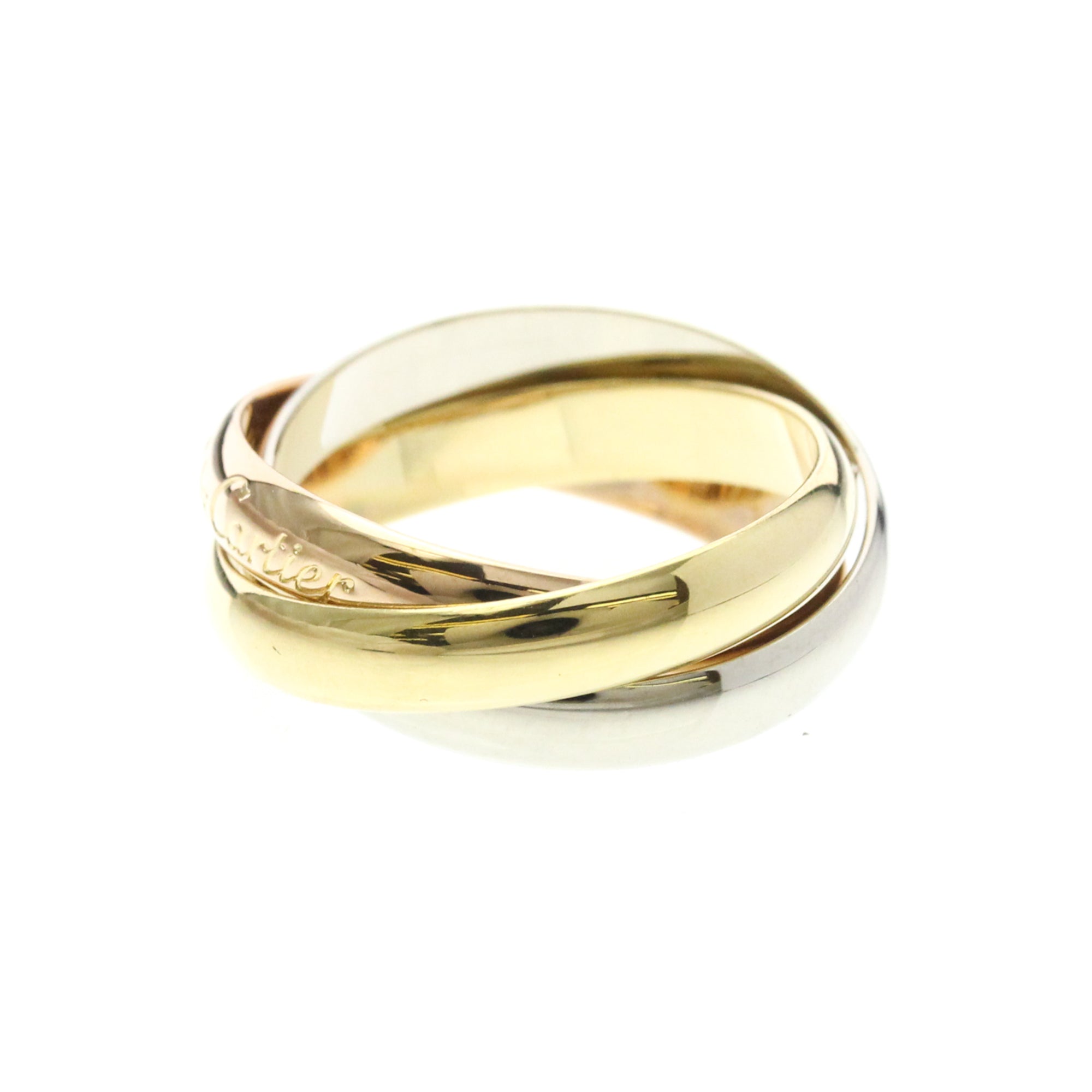 Cartier Trinity 18K Tricolor Gold Gold Yellow_Gold Ring Jewelry (Pre-Owned)