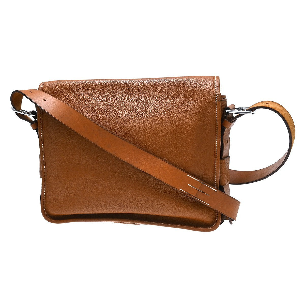 Hermes Barda Messenger Clemence Brown Leather Shoulder Bag Bag (Pre-Owned)