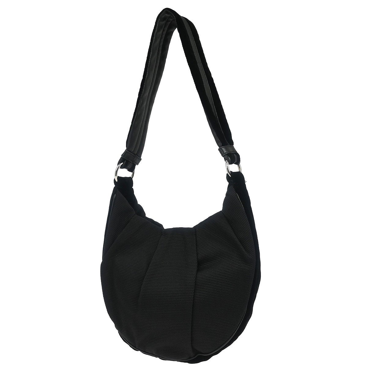 Saint Laurent Vintage Shoulder Bag Leather Black Nylon Shoulder Bag Bag (Pre-Owned)