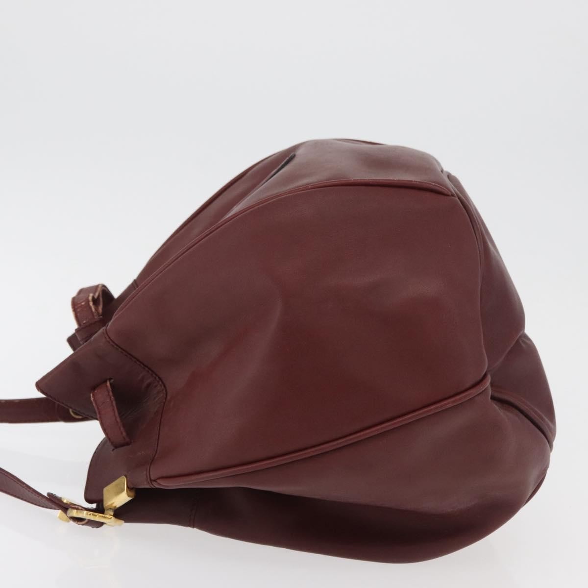 Cartier Must De Cartier Leather Burgundy Leather Shoulder Bag Bag (Pre-Owned)