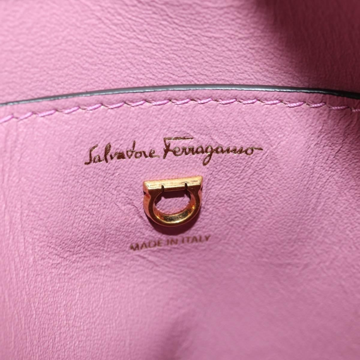 Salvatore Ferragamo Gancini Leather Pink Leather Shoulder Bag Bag (Pre-Owned)
