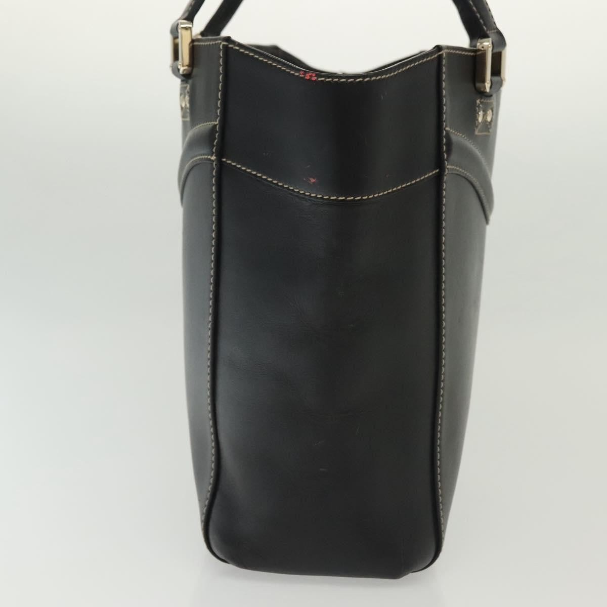 Gucci Tote Leather Black Leather Tote Bag Bag (Pre-Owned)