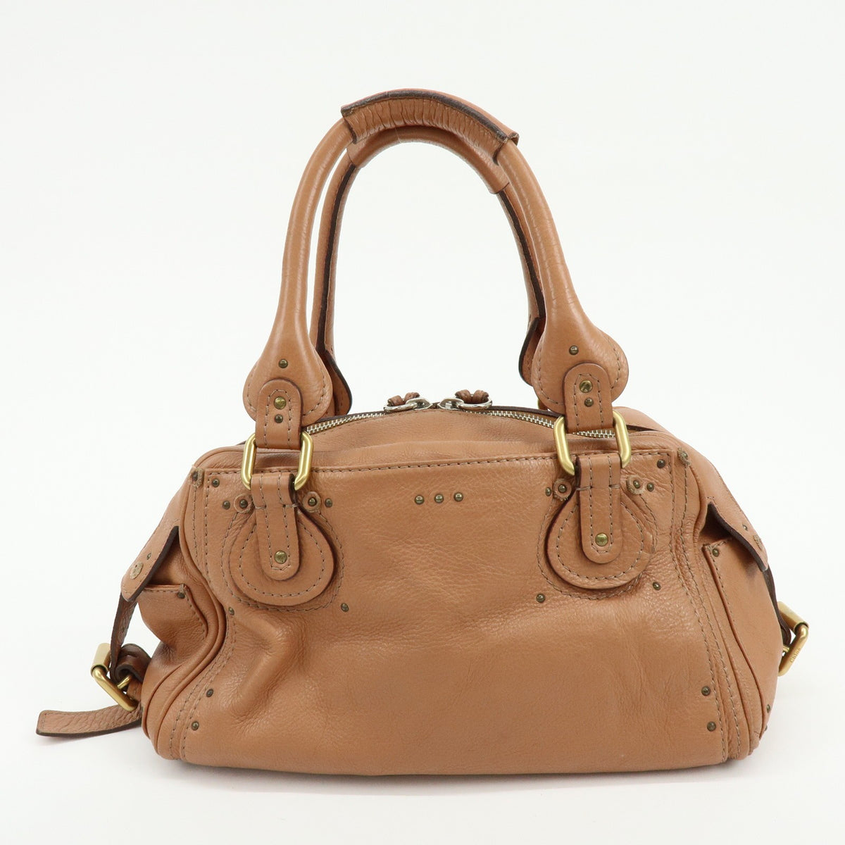 Chloe Paddington Leather Brown Leather Tote Bag Bag (Pre-Owned)