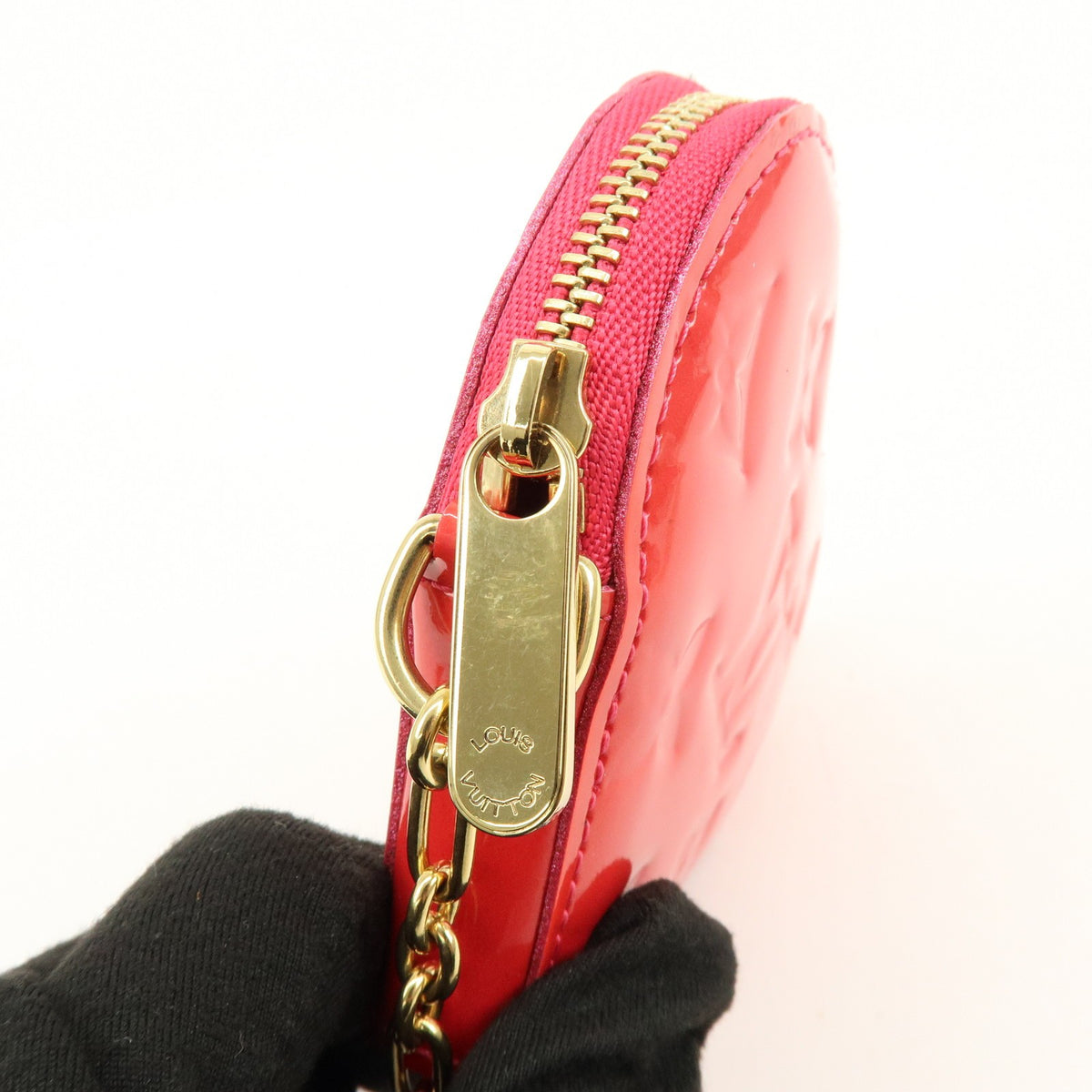Louis Vuitton Heart Coin Purse Monogram Vernis Pink Patent_Leather Clutche & Pouche Bag (Pre-Owned)
