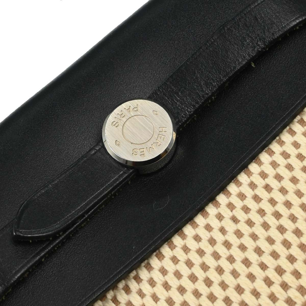 Hermes Herbag Toile And Leather Beige Canvas Handbag (Pre-Owned)