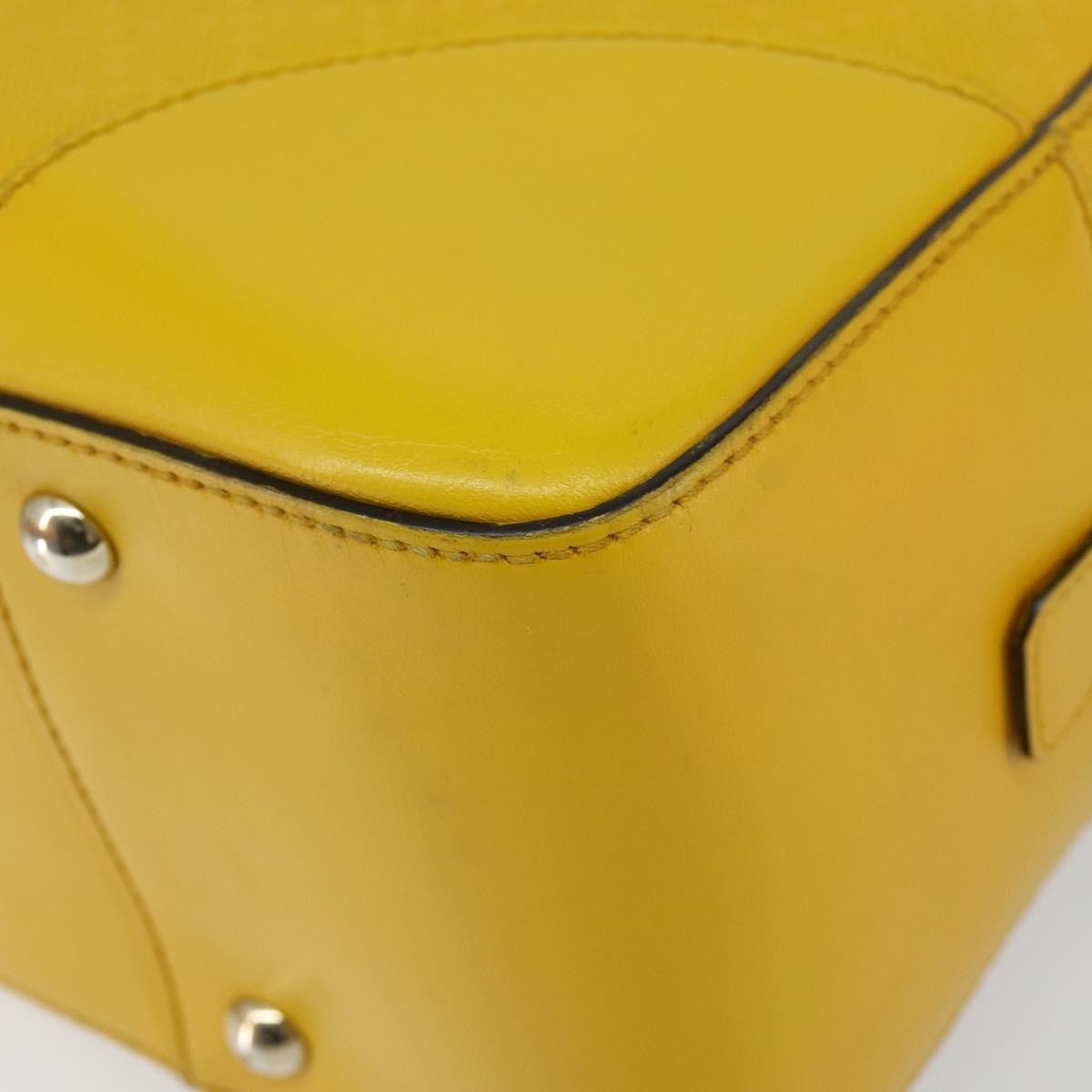 Gucci Bright Top Handle Diamante Leather Yellow Leather Handbag (Pre-Owned)