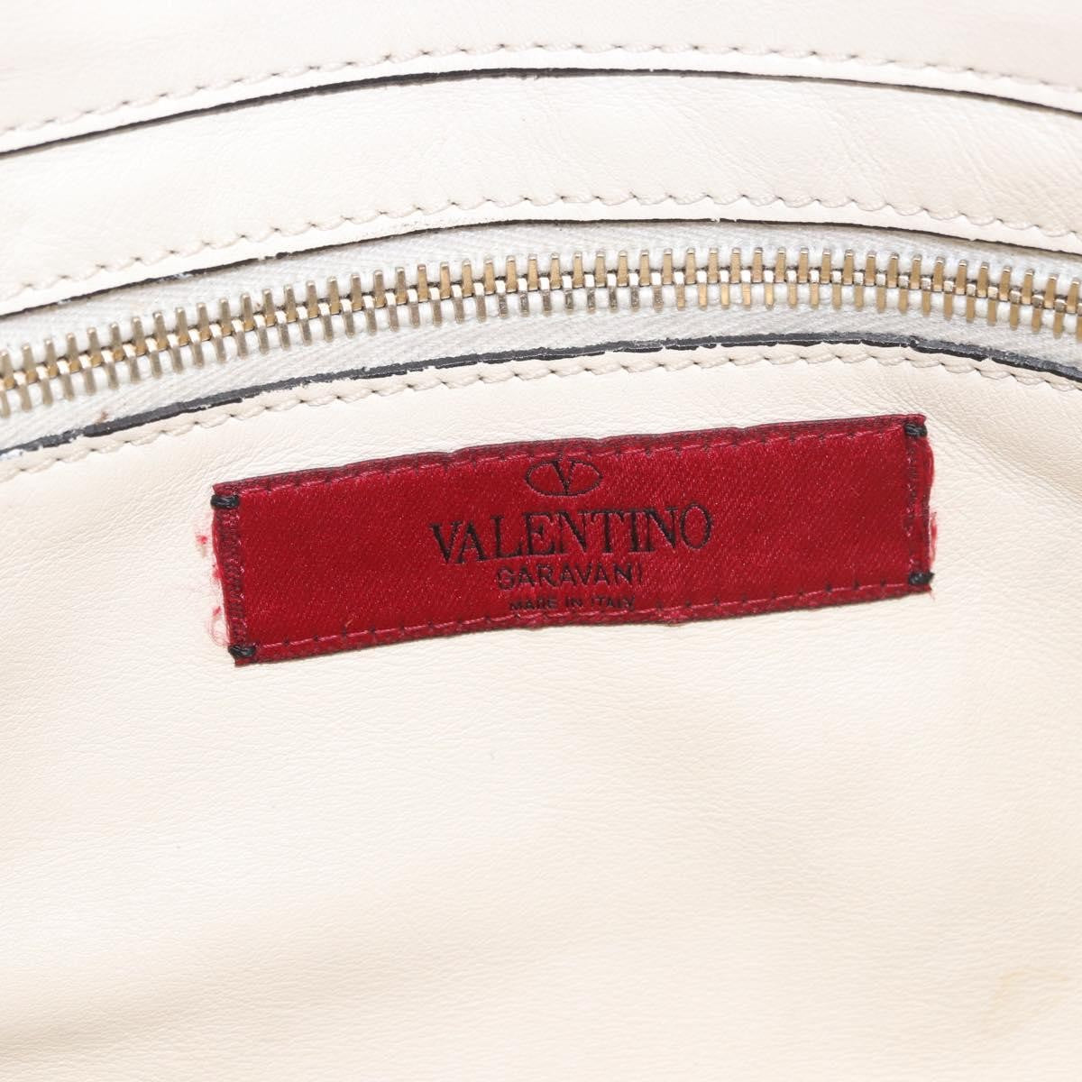Valentino Garavani Rockstud Tote Soft Leather White Leather Tote Bag Bag (Pre-Owned)