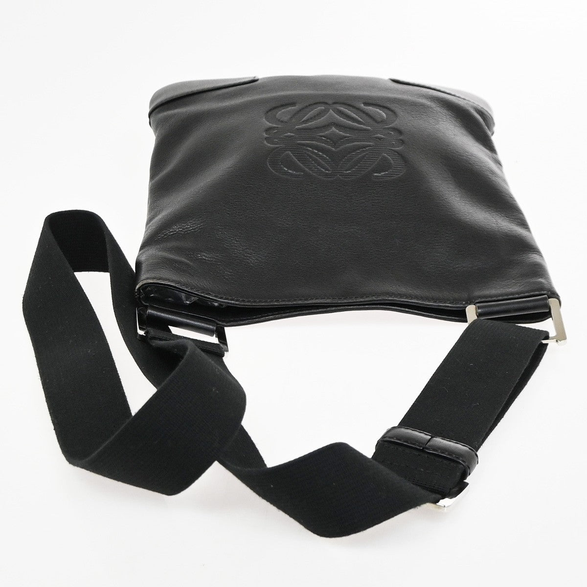 Loewe Anagram Leather Black Leather Shoulder Bag Bag (Pre-Owned)
