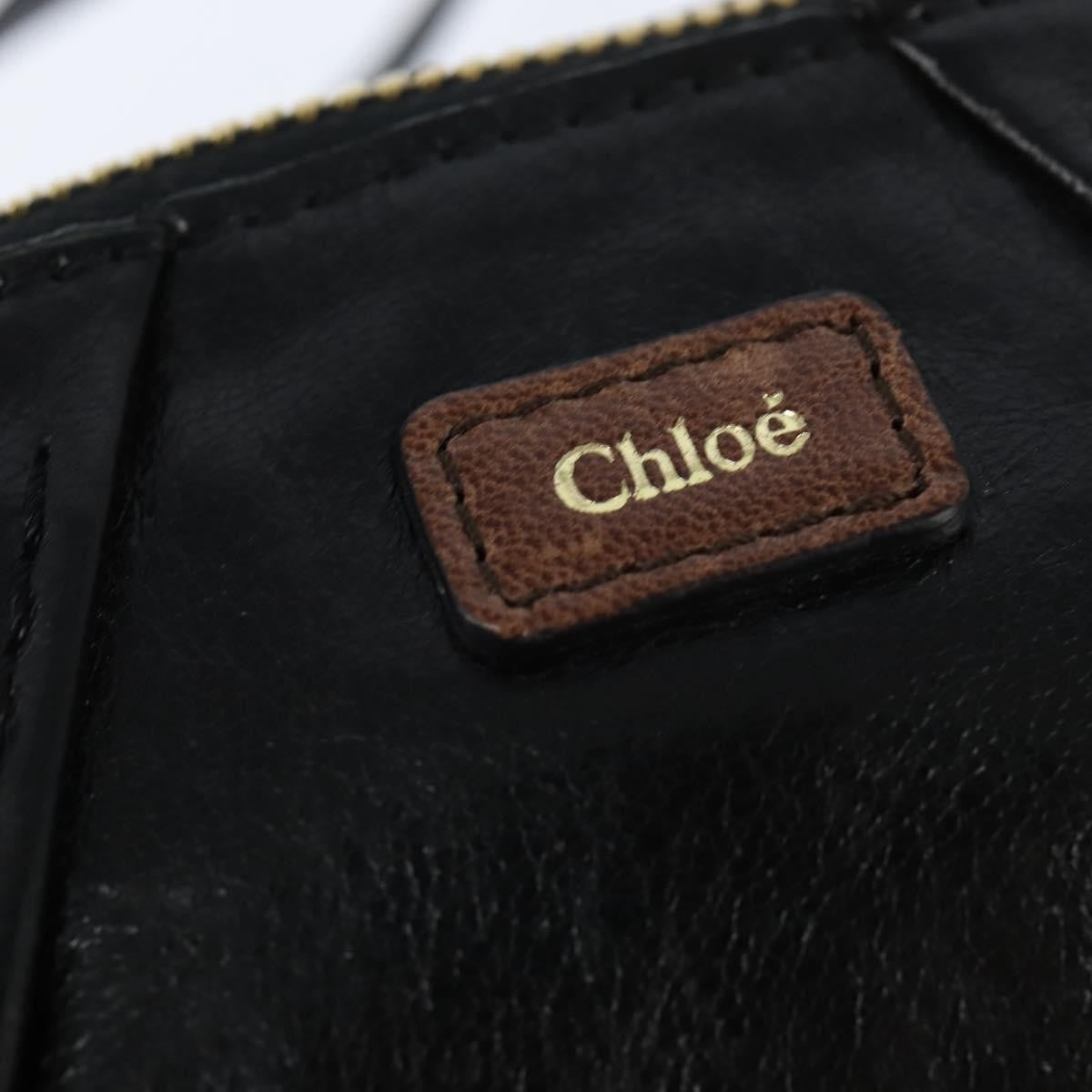 Chloe Shoulder Bag Leather Black Leather Shoulder Bag Bag (Pre-Owned)