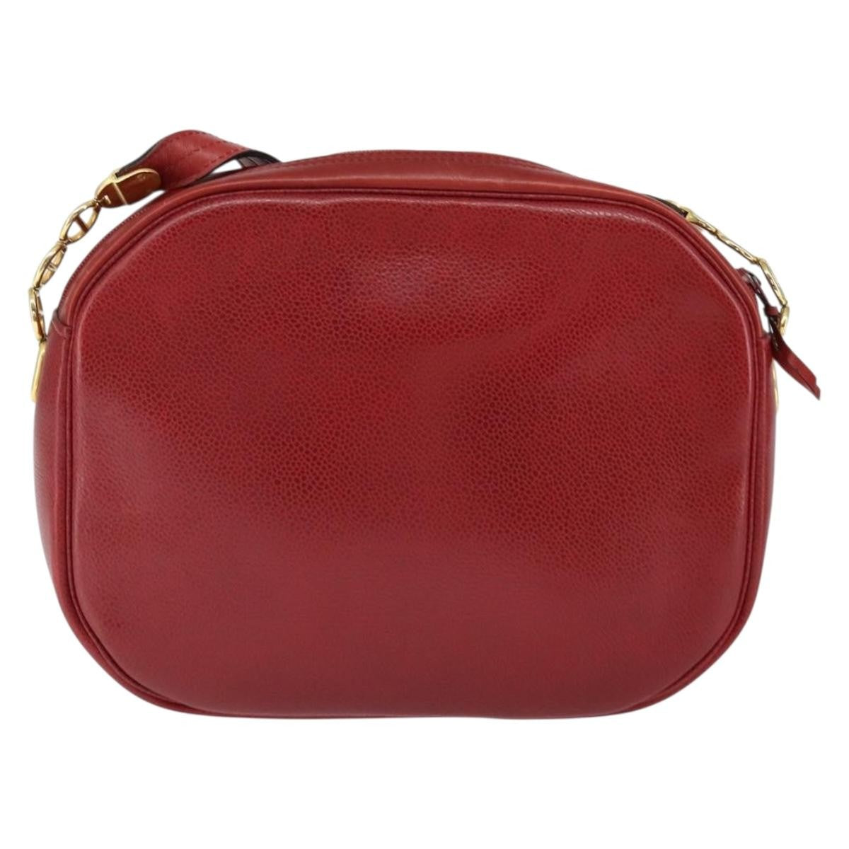 Christian Dior Vintage Leather Red Leather Shoulder Bag Bag (Pre-Owned)
