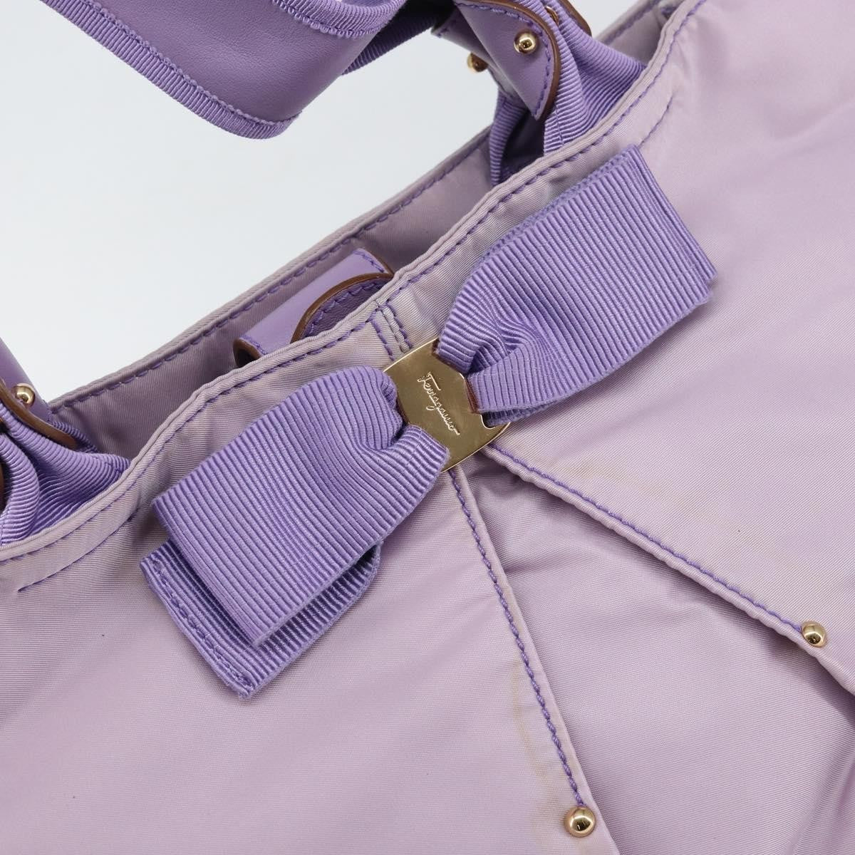 Salvatore Ferragamo Vala Tote Nylon Purple Nylon Tote Bag Bag (Pre-Owned)