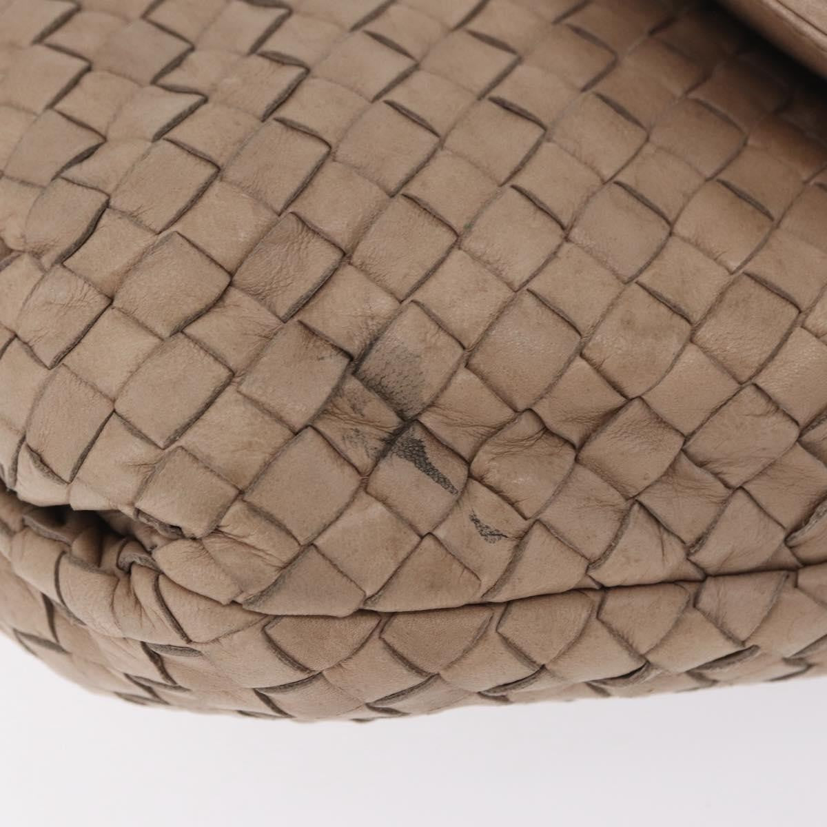 Bottega Veneta Intrecciato Shoulder Leather Beige Leather Shoulder Bag Bag (Pre-Owned)