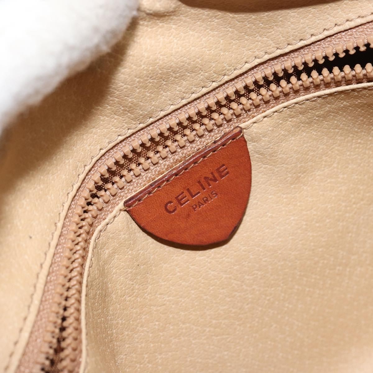 Celine Vintage Macadam Canvas And Leather Brown Canvas Shoulder Bag Bag (Pre-Owned)