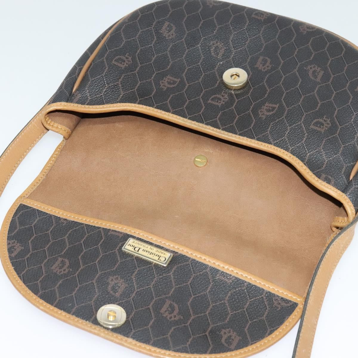 Christian Dior Vintage Honeycomb Flap Canvas And Leather Black Canvas Shoulder Bag Bag (Pre-Owned)