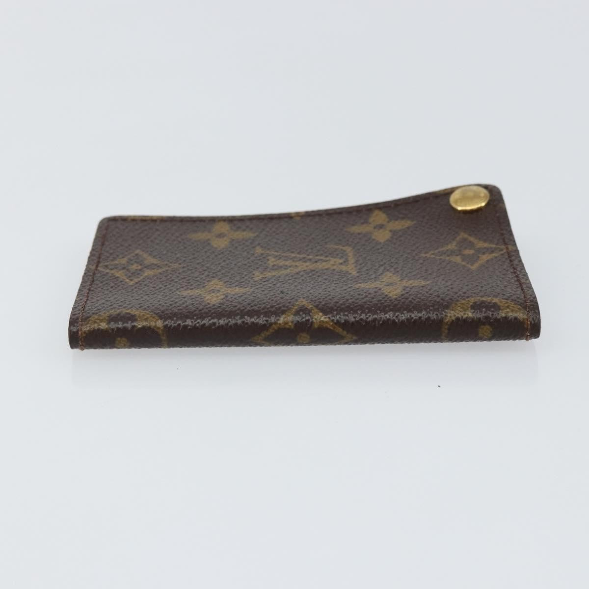 Louis Vuitton Porte Cartes Pression Card Case Monogram Canvas Brown Canvas Card Holders Accessory (Pre-Owned)