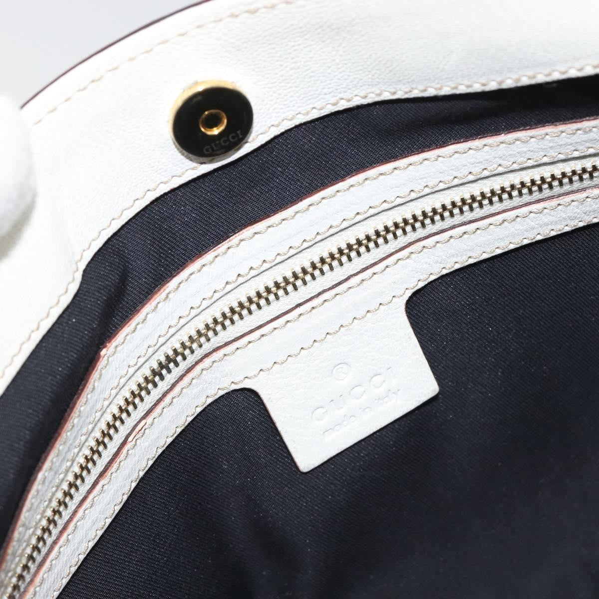Gucci Sherry Line Chain Leather White Leather Tote Bag Bag (Pre-Owned)