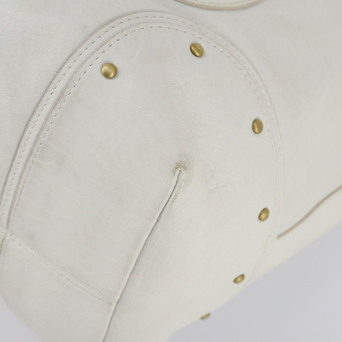 Bally Vintage Leather White Leather Shoulder Bag Bag (Pre-Owned)