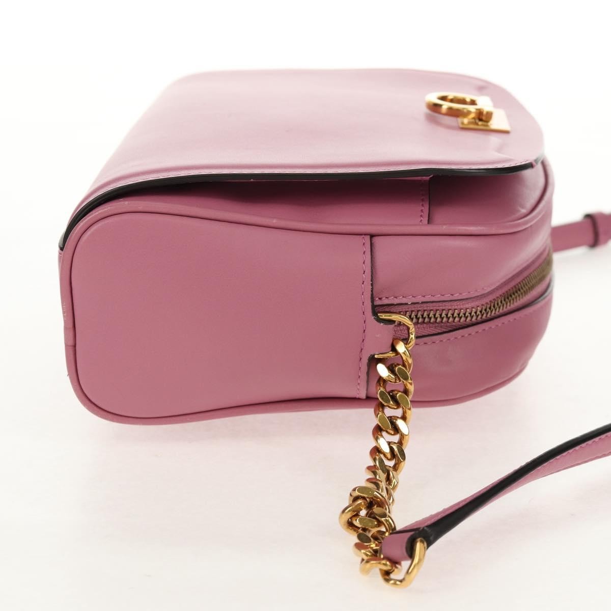 Salvatore Ferragamo Gancini Leather Pink Leather Shoulder Bag Bag (Pre-Owned)