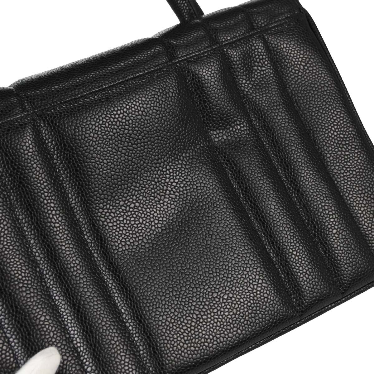 Chanel Vintage Top Handle Vertical Quilt Caviar Black Leather Handbag (Pre-Owned)