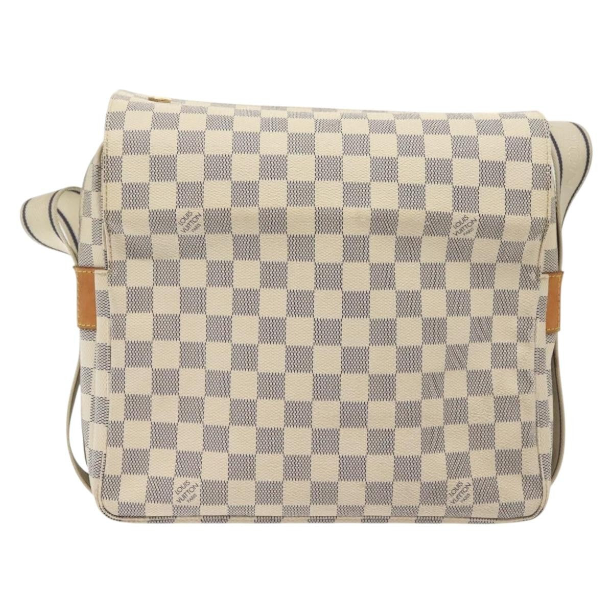 Louis Vuitton Naviglio Damier Ebene White Canvas Shoulder Bag Bag (Pre-Owned)