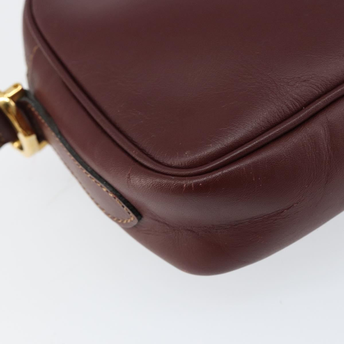 Cartier Must De Cartier Leather Burgundy Leather Shoulder Bag Bag (Pre-Owned)