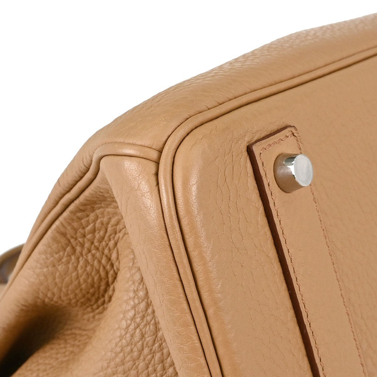 Hermes Birkin Brown Togo With Palladium Hardware Camel Leather Handbag (Pre-Owned)