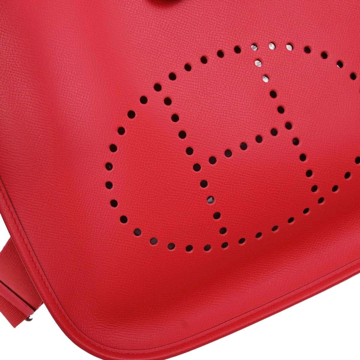 Hermes Evelyne Bag Gen Iii Epsom Red Leather Shoulder Bag Bag (Pre-Owned)