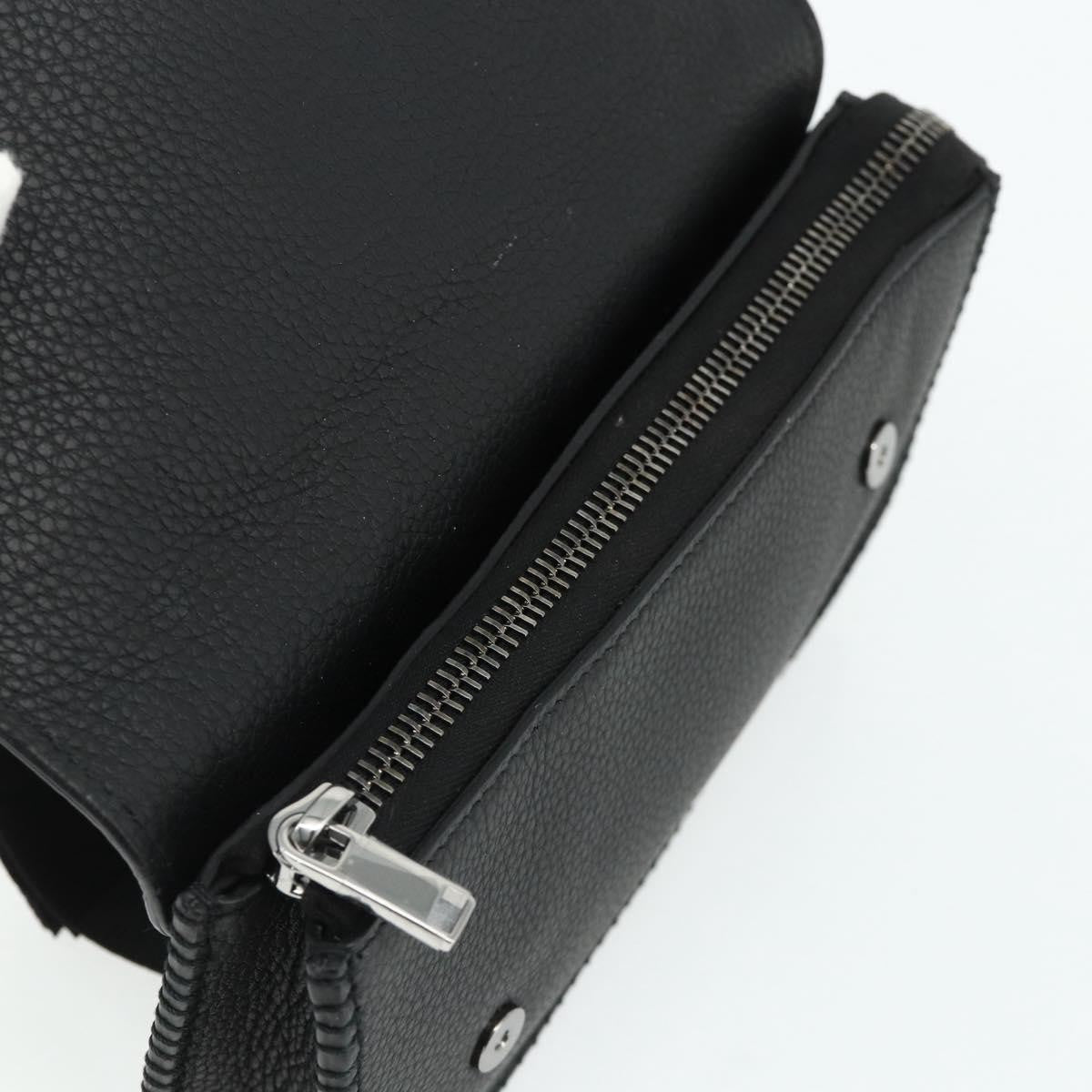Christian Dior Saddle Pouch Belt Leather Black Leather Clutche & Pouche Bag (Pre-Owned)