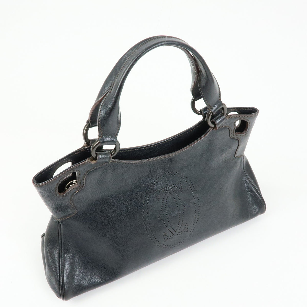 Cartier Marcello Leather Black Leather Handbag (Pre-Owned)