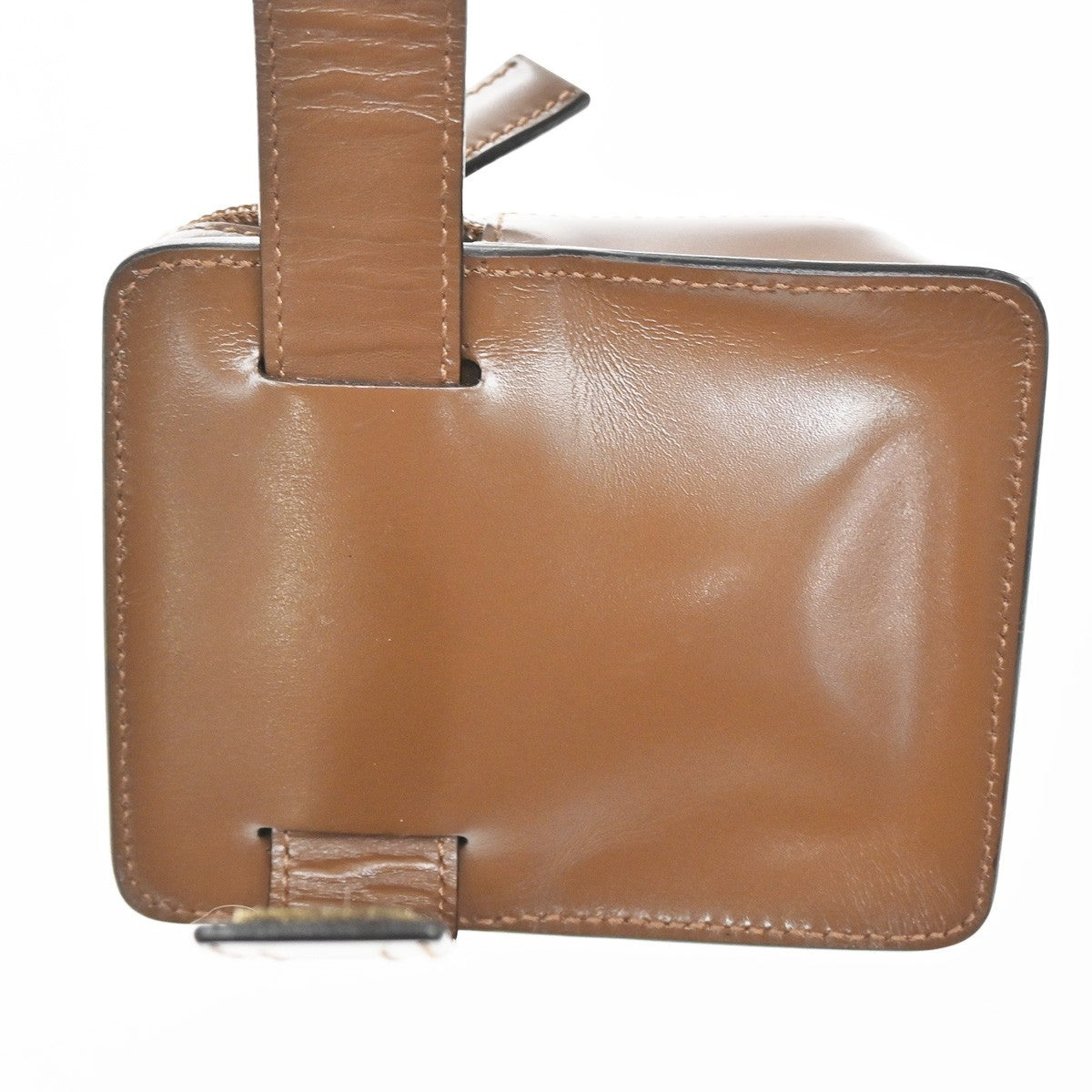 Prada Logo Pouch Leather Brown Leather Clutche & Pouche Bag (Pre-Owned)