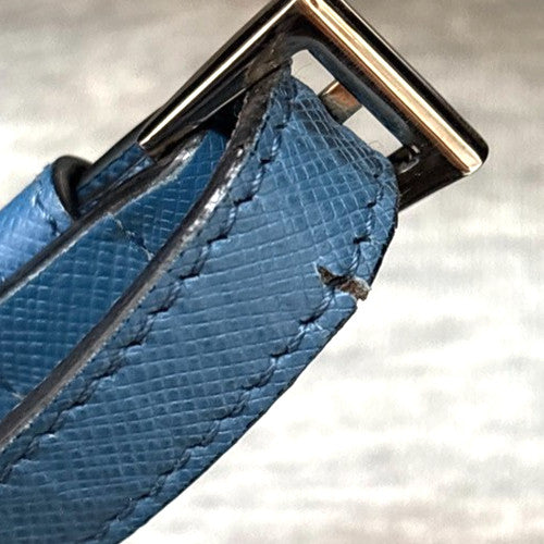 Prada Convertible Sound Top Handle Saffiano Leather Blue Leather Shoulder Bag Bag (Pre-Owned)