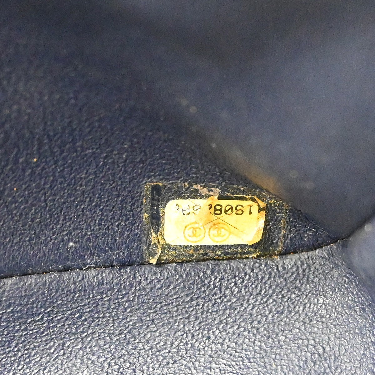 Chanel Vintage Classic Double Flap Quilted Caviar Navy Leather Shoulder Bag Bag (Pre-Owned)