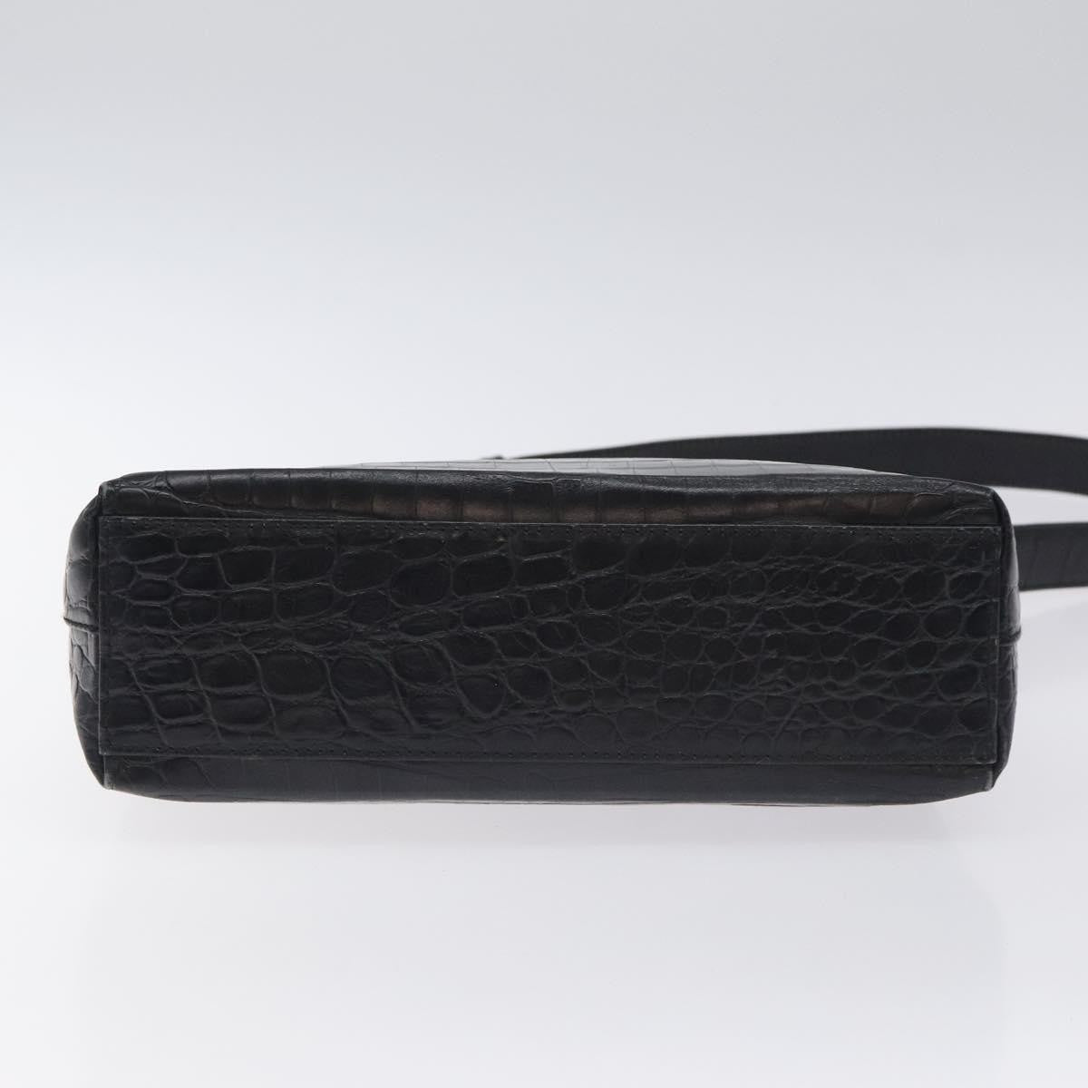 Salvatore Ferragamo Vara Leather Black Leather Shoulder Bag Bag (Pre-Owned)