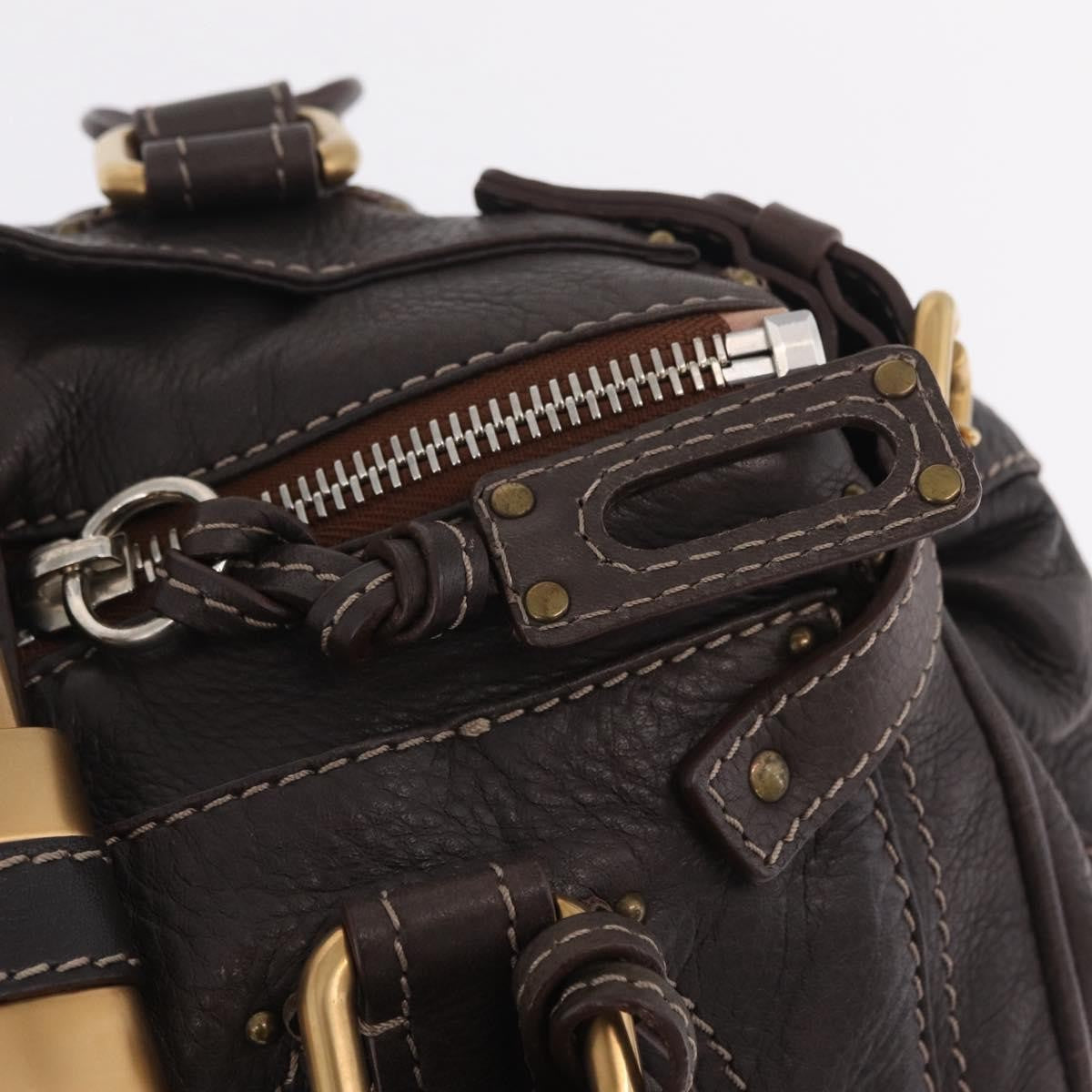 Chloe Paddington Lock Leather Brown Leather Handbag (Pre-Owned)
