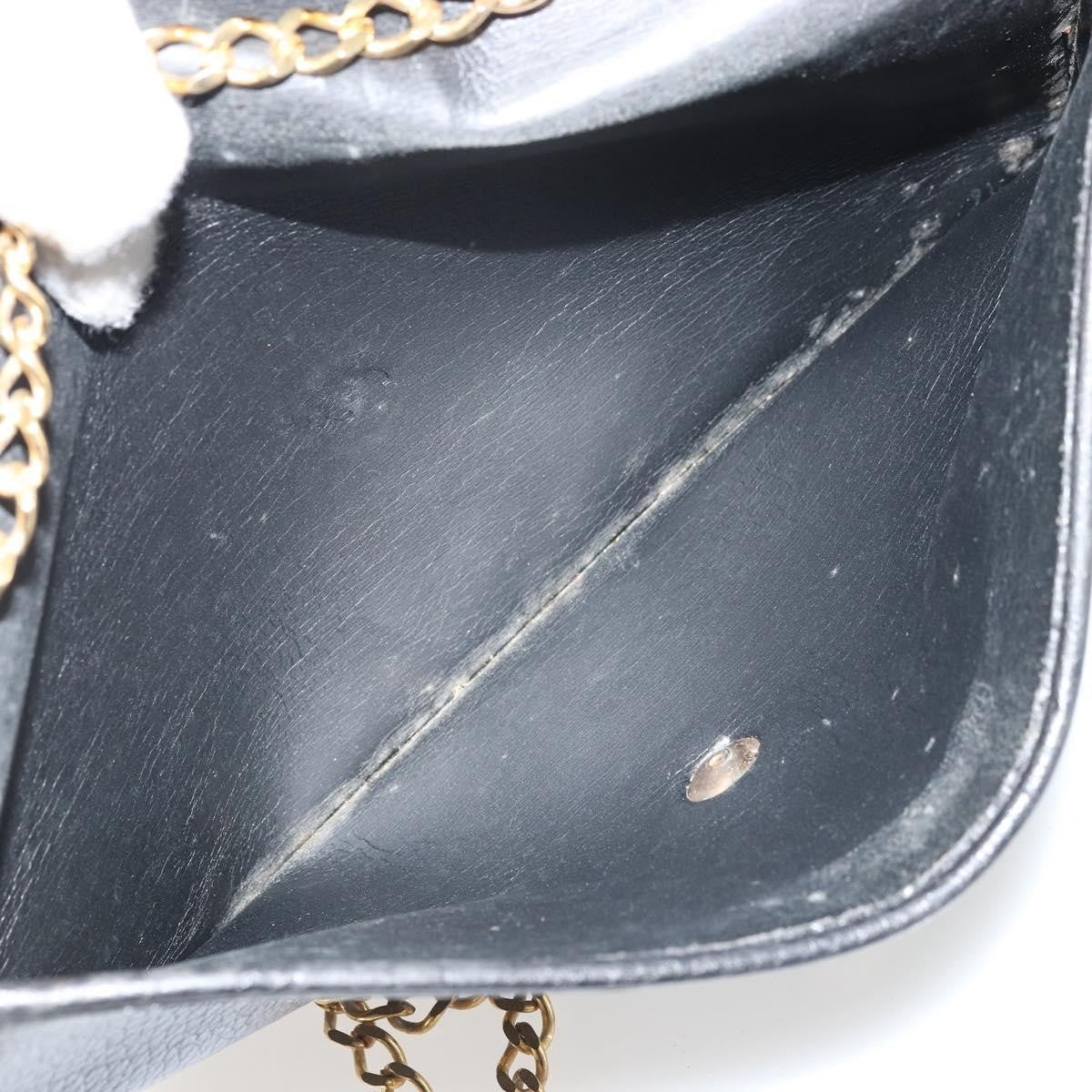 Christian Dior Flap Shoulder Leather Black Leather Shoulder Bag Bag (Pre-Owned)