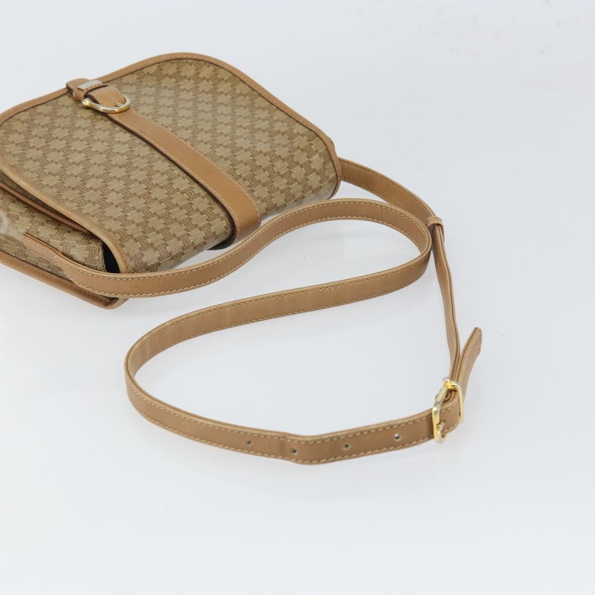 Celine Vintage Macadam Canvas Beige Canvas Shoulder Bag Bag (Pre-Owned)
