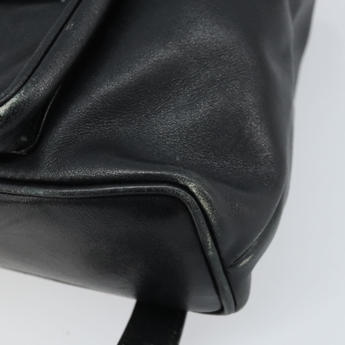 Gucci Vintage Bamboo Leather Black Leather Backpack Bag (Pre-Owned)