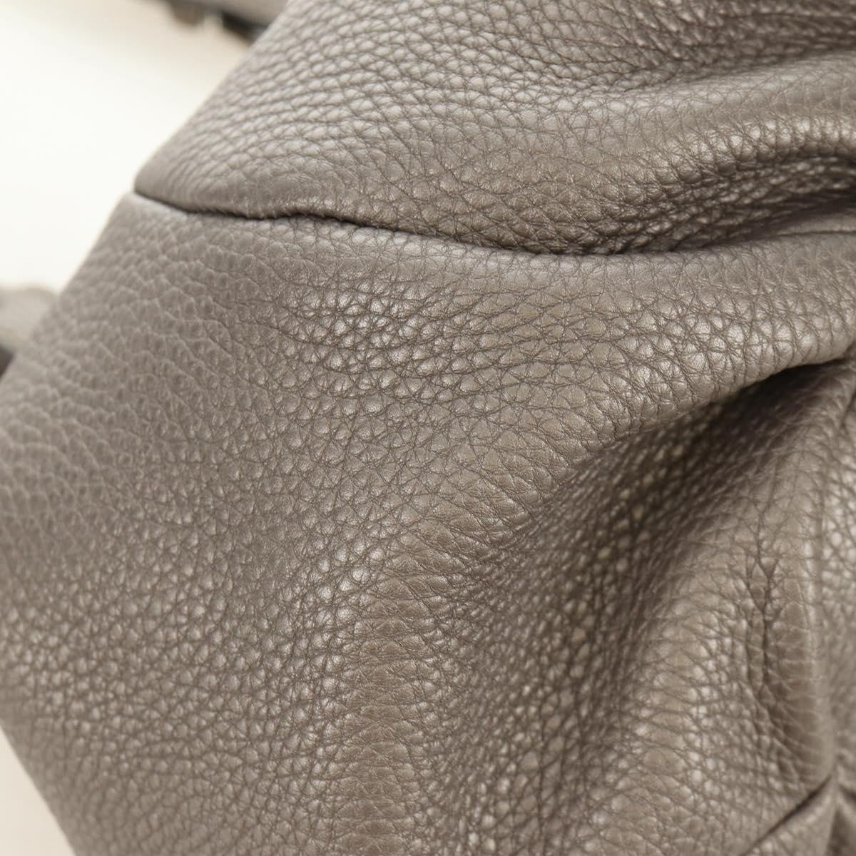 Fendi Selleria Pomodorino Leather Gray Leather Tote Bag Bag (Pre-Owned)
