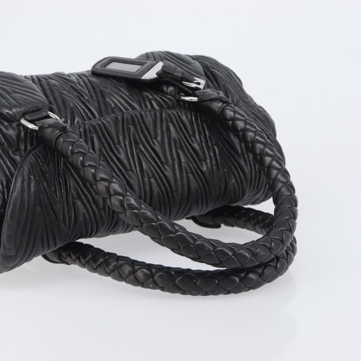 Prada Flap Chevron Nappa Black Leather Shoulder Bag Bag (Pre-Owned)