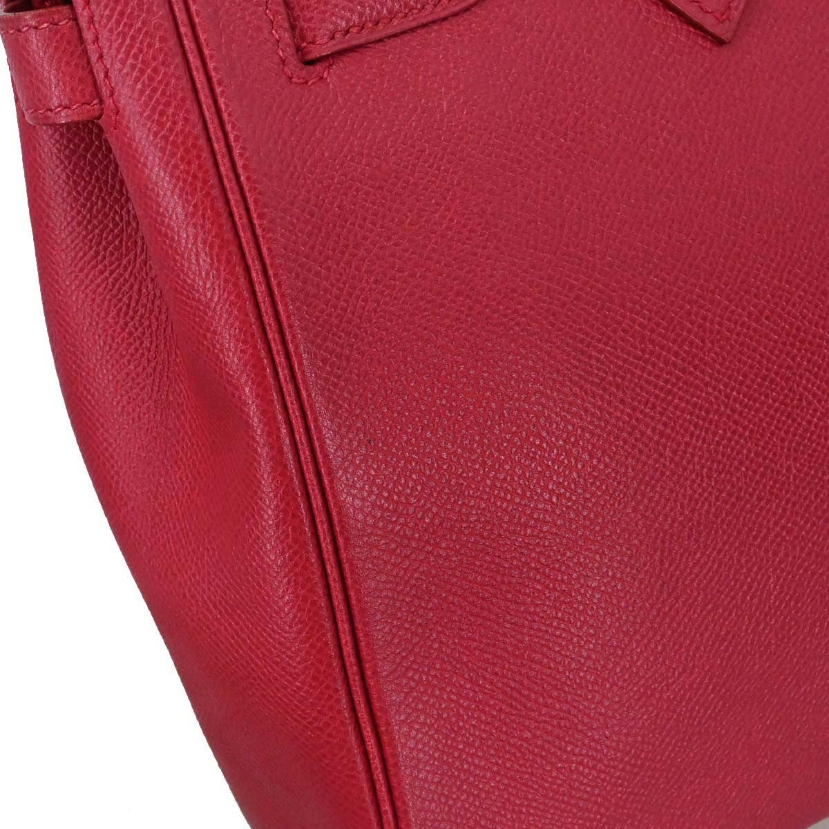 Hermes Birkin Red Courchevel With Gold Hardware Red Leather Handbag (Pre-Owned)