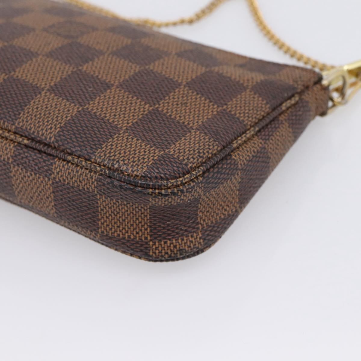 Louis Vuitton Mini Pochette Accessoires Damier Canvas Brown Canvas Clutche & Pouche Bag (Pre-Owned)