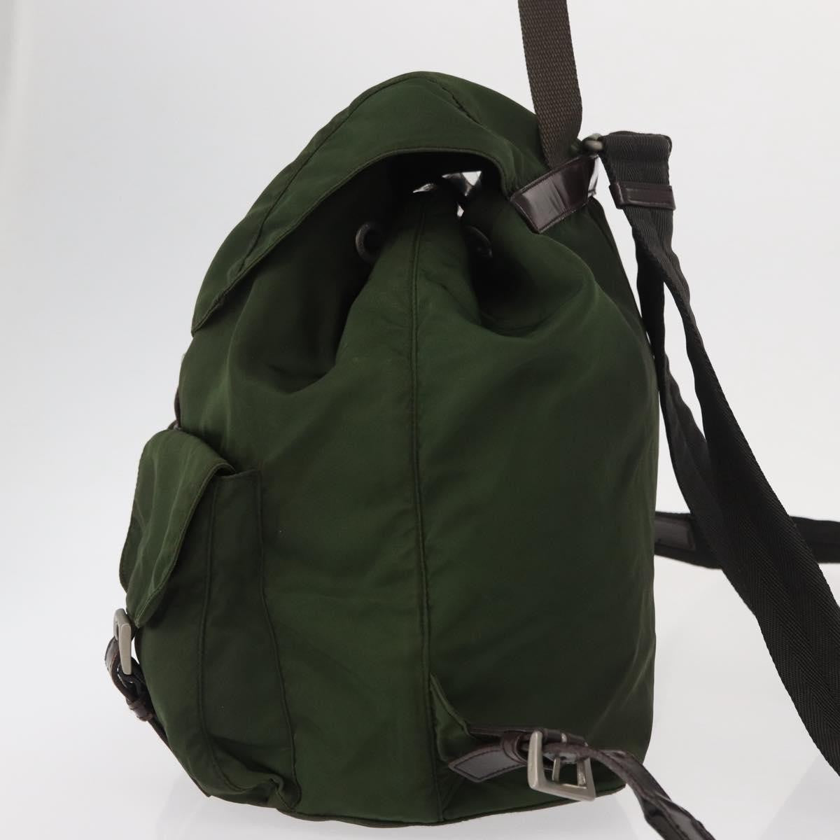 Prada Double Front Pocket Tessuto Khaki Nylon Backpack Bag (Pre-Owned)