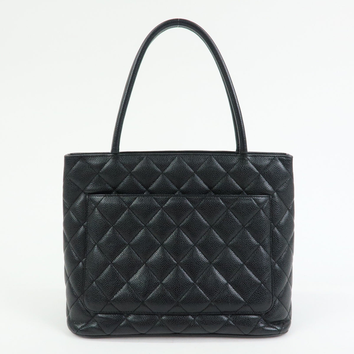 Chanel Medallion Quilted Caviar Black Leather Tote Bag Bag (Pre-Owned)