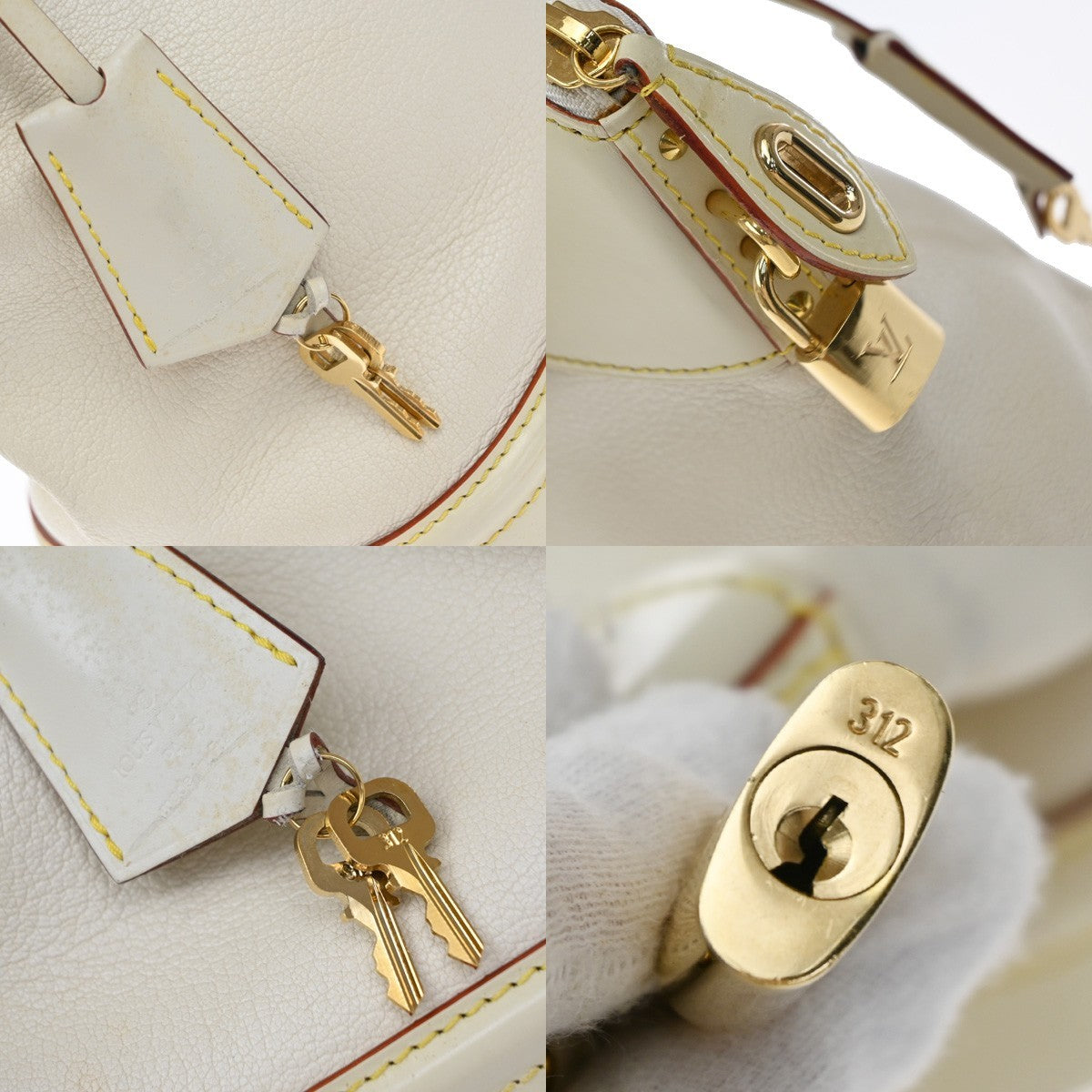 Louis Vuitton Suhali Lockit Leather White Leather Handbag (Pre-Owned)
