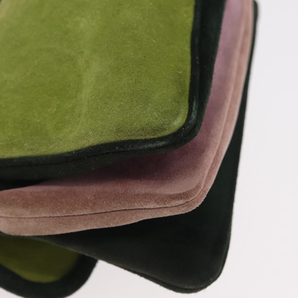 Miu Miu Vintage Flap Bag Suede Green Suede Handbag (Pre-Owned)