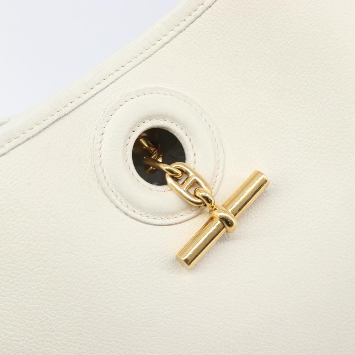 Hermes Vespa Courchevel White Leather Shoulder Bag Bag (Pre-Owned)