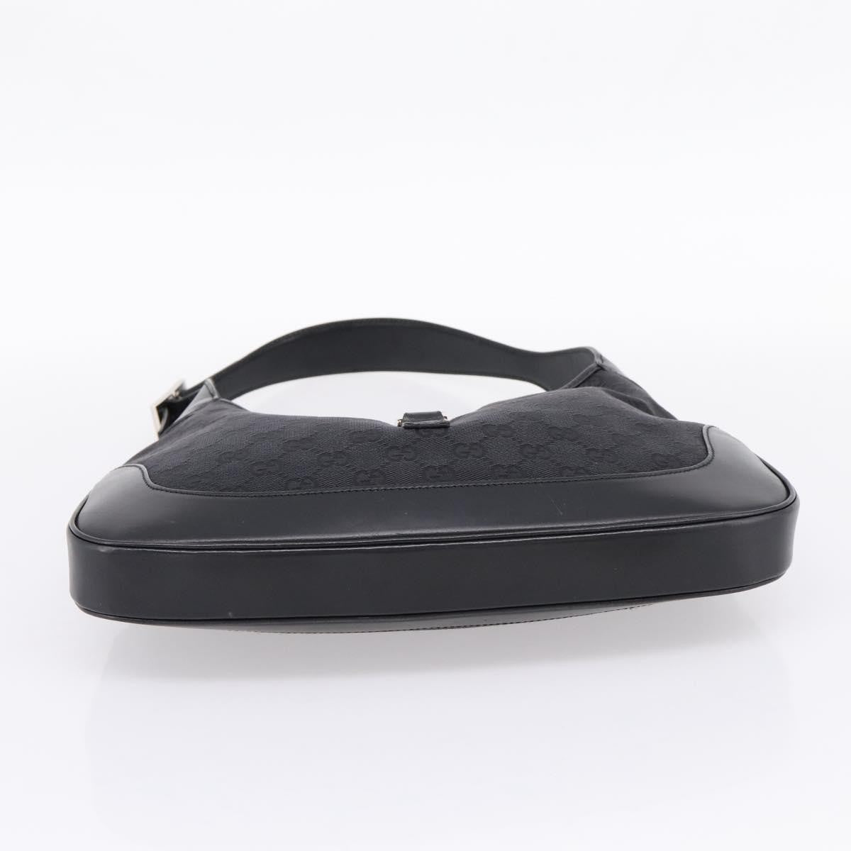 Gucci Jackie O Hobo Gg Canvas With Leather Black Canvas Shoulder Bag Bag (Pre-Owned)