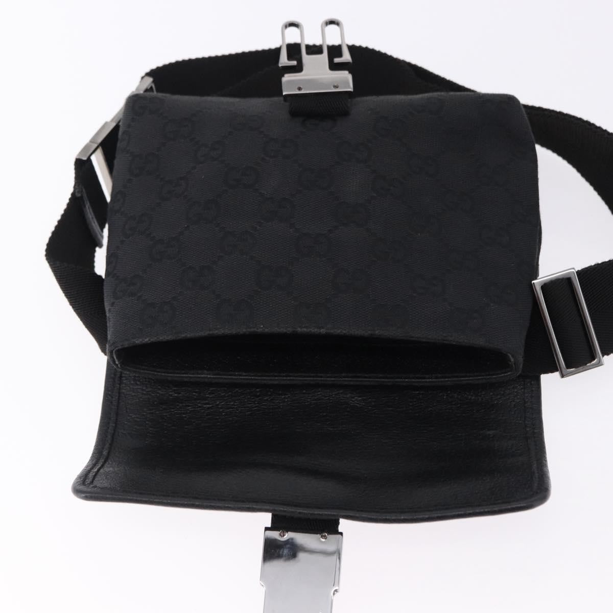 Gucci Buckle Waist Gg Canvas And Leather Black Canvas Clutche & Pouche Bag (Pre-Owned)