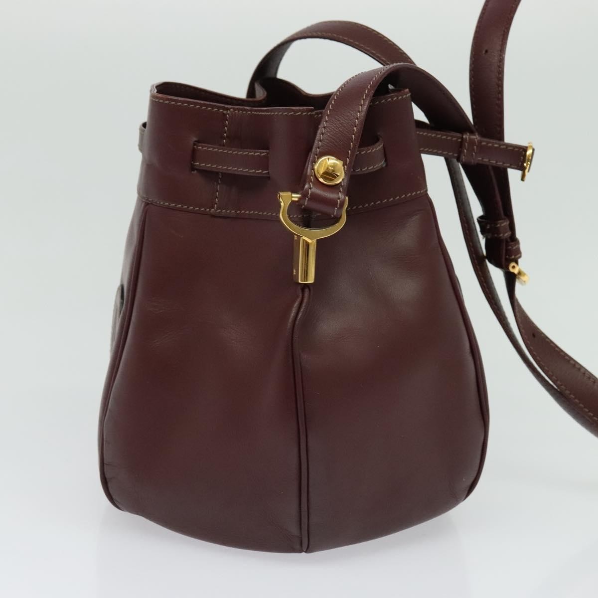 Cartier Must De Cartier Leather Burgundy Leather Shoulder Bag Bag (Pre-Owned)