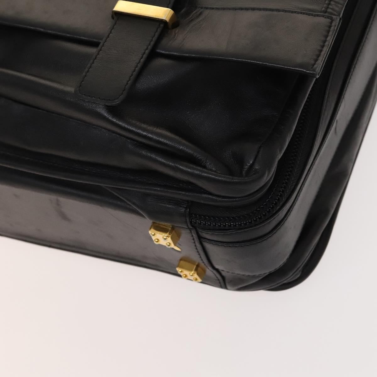 Loewe Anagram Business Leather Black Leather Briefcase Bag (Pre-Owned)